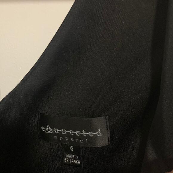 Connected Apparel Black Mini Dress with Gold Accent Size 6 - Picture 2 of 4